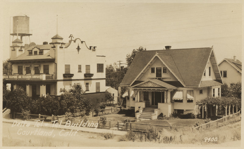 Historic photo of telegraph building in Courtland, CA