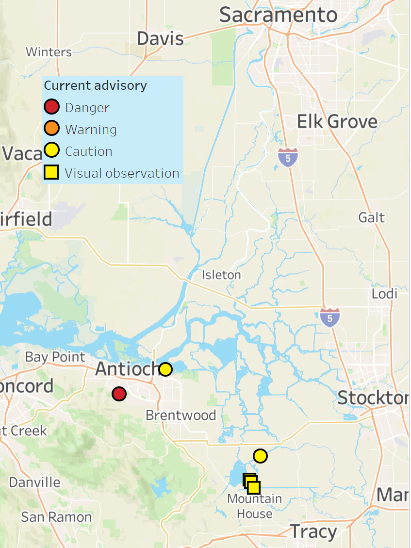 Harmful Algal Bloom location map